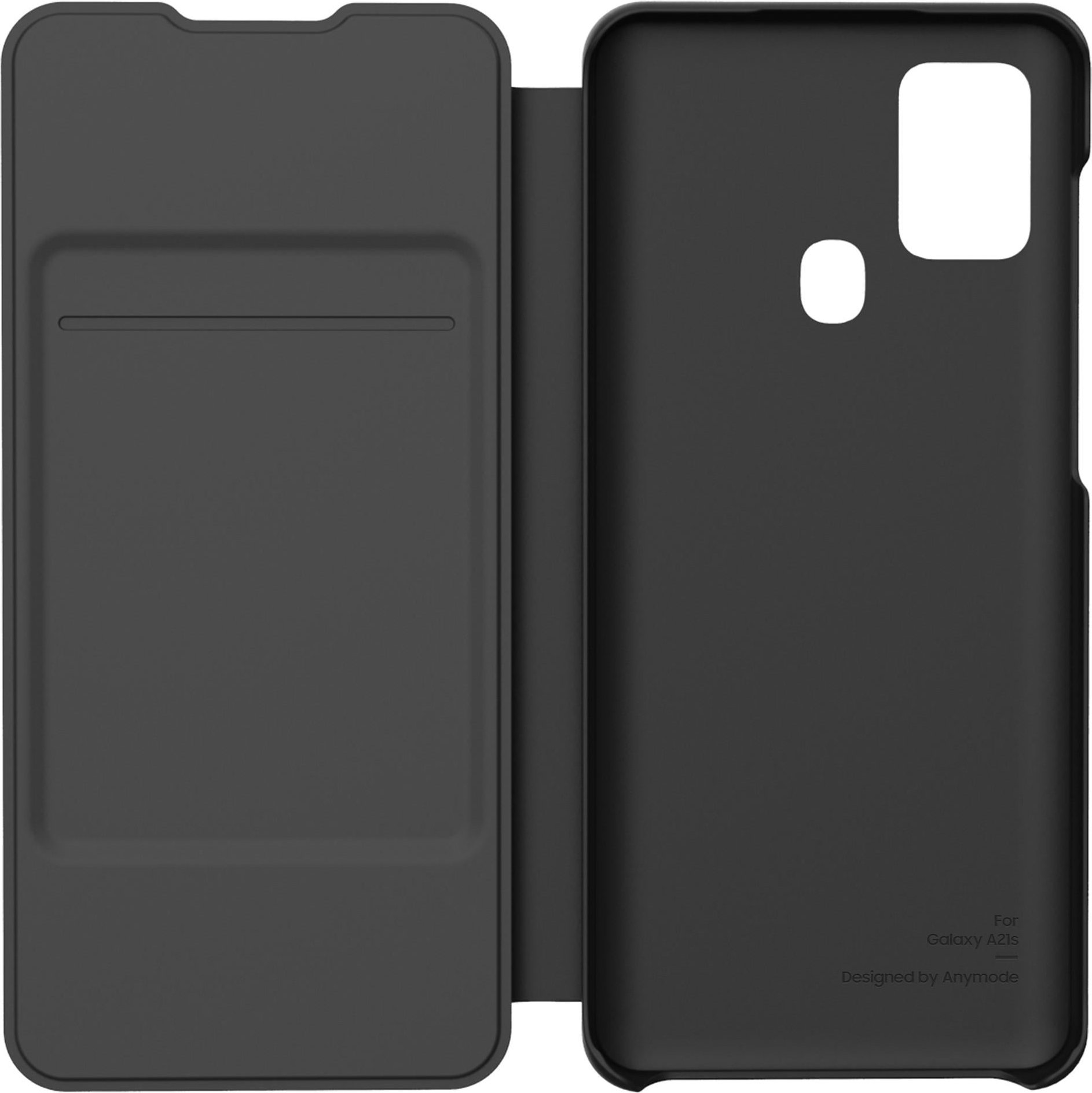 Wallet Flip Cover für Galaxy A21 Schwarz Handyhülle