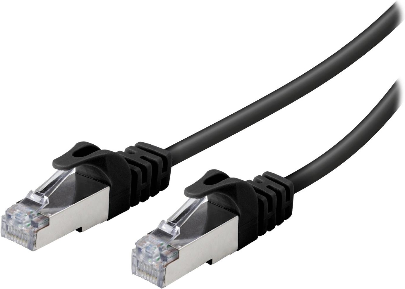 S/FTP CAT 6a Netzwerkkabel, 1,5m, schwarz, RJ45-Stecker