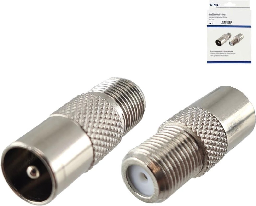 Adapter IEC Stecker auf F-Buchse, ANT-Stecker auf SAT Buchse, Vollmetall