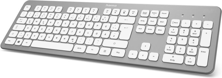 Tastatur "KW-700", kabellos, Silber/Weiß, QWERTZ DE (00182610)