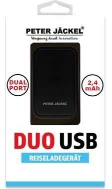 USB Travel Charger Dual Port 2.4 A Black
