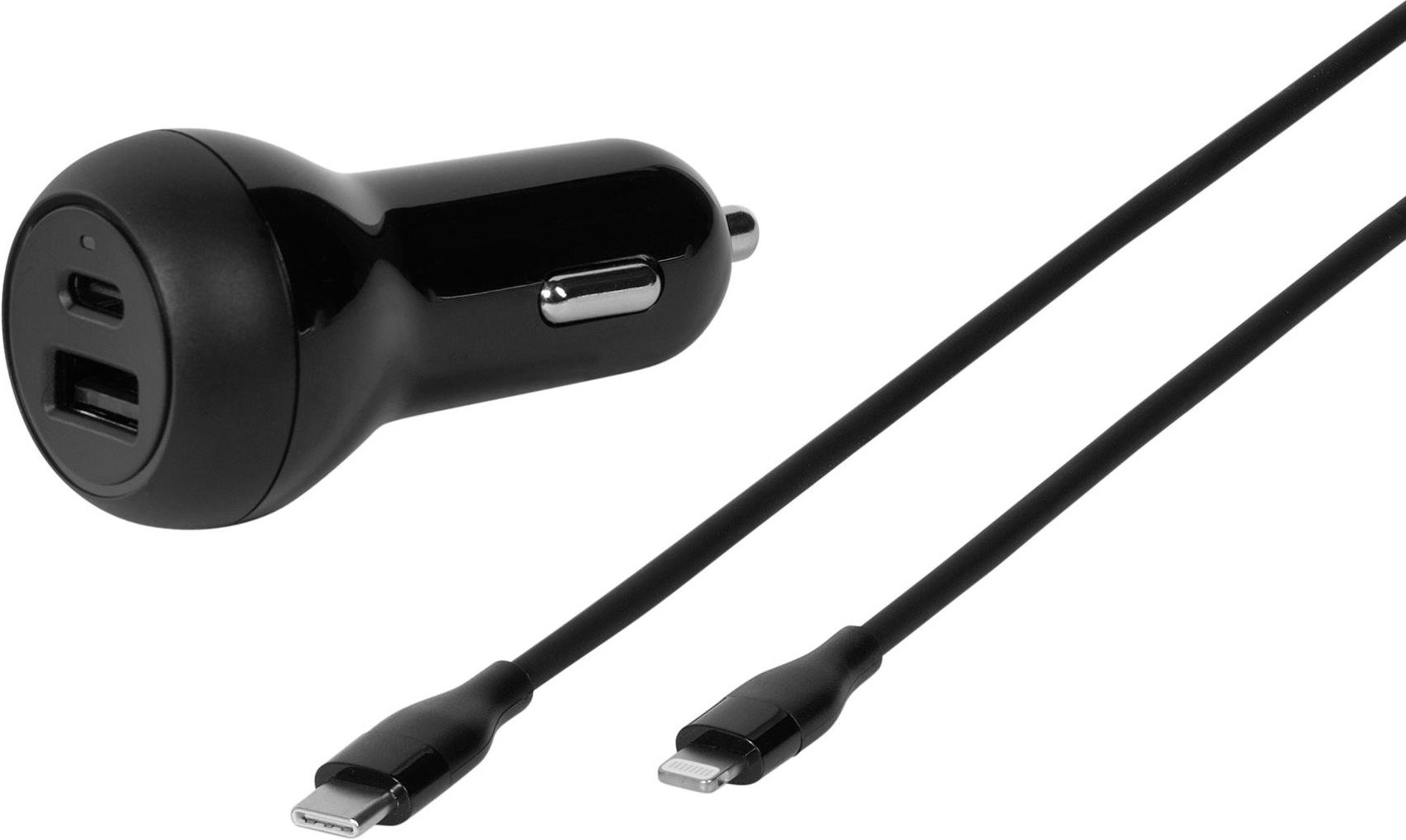 Super Fast Car Charger Set, 2 USB Ports, inkl. USB Type-C™/Lightning-Kabel, Kfz Schnellladeg (62301)