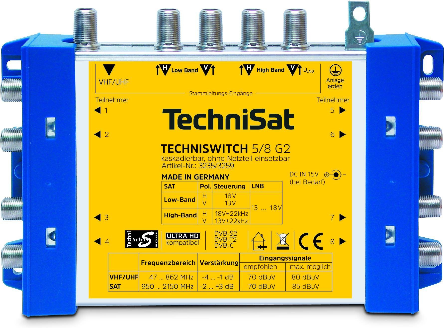 Thumbnail - TECHNISWITCH 5/8 G2 DC-NT (Grundeinheit mit NT), blau/gelb