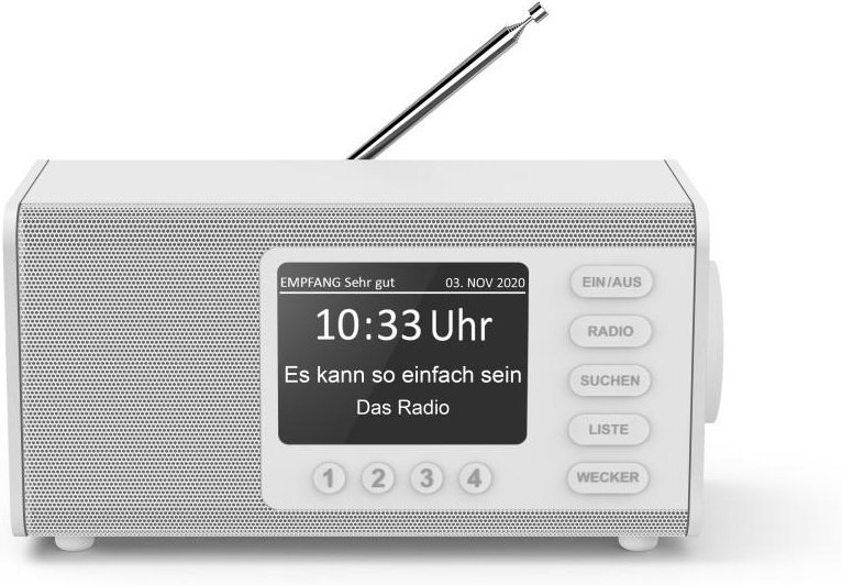 Digitalradio "DR1000DE", FM/DAB/DAB+, Radiowecker, Weiß (00054241)