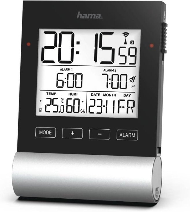 Funkwecker "Black Line", Schwarz (00186416)