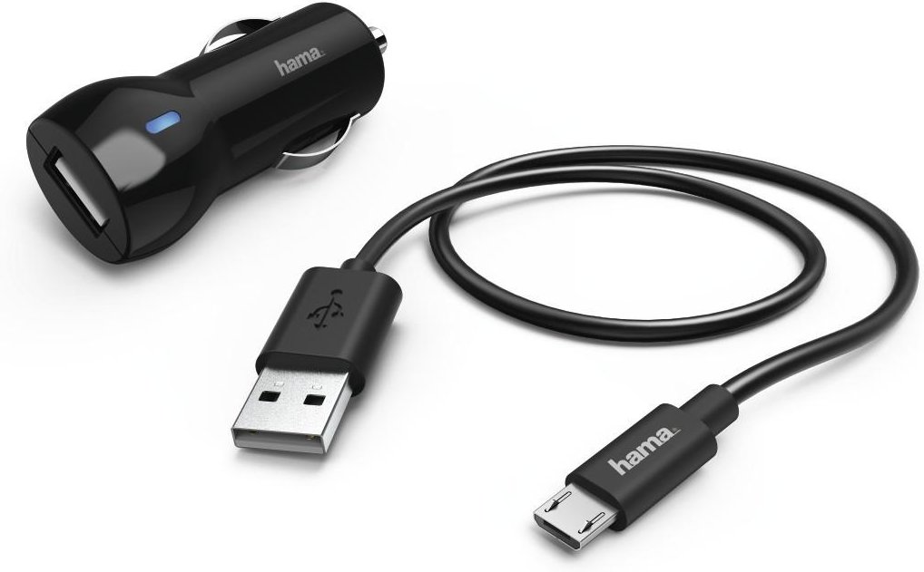 Kfz-Ladeset, Micro-USB, 2,4 A, Schwarz (00183246)