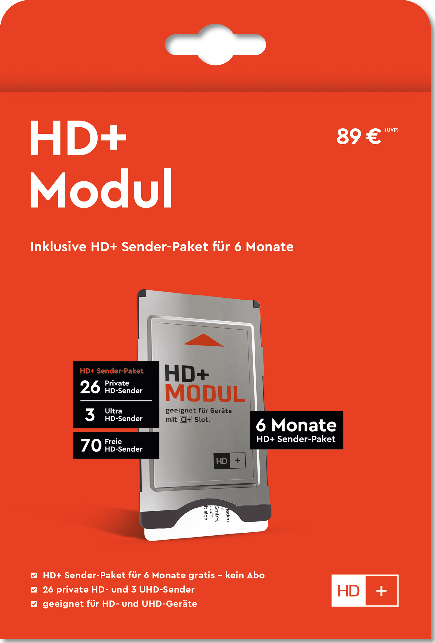 HD+ Modul inkl. 6 Monate HD+ Sender-Paket