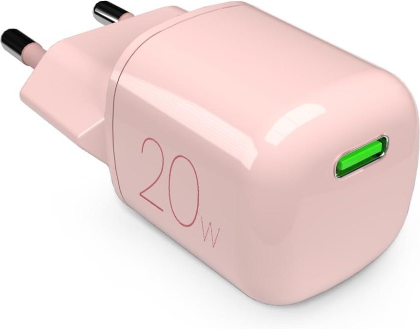MiniPro 20W USB-C wall charger - GAN technology, Rosa