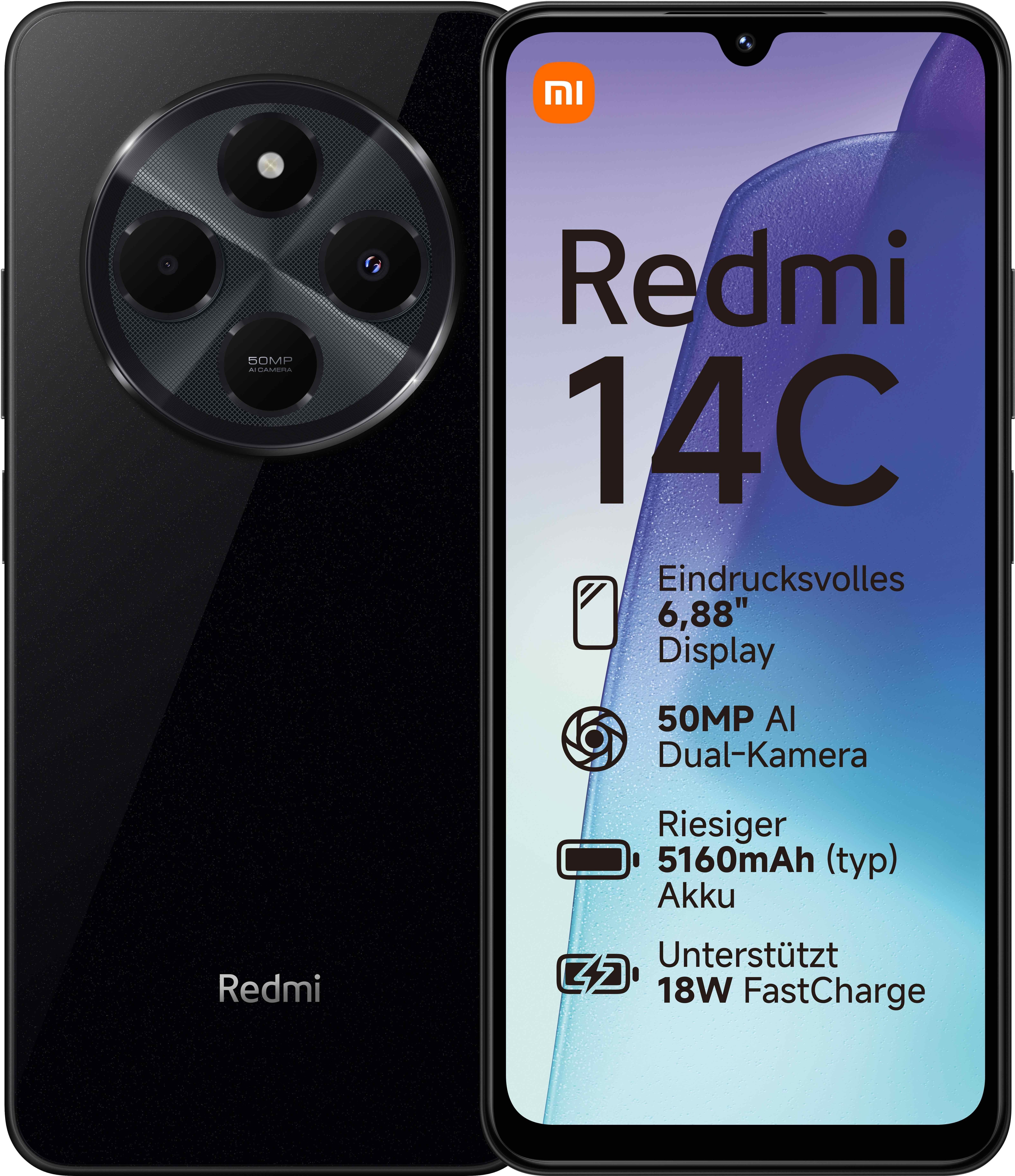 Redmi 14C 4GB + 128GB Midnight Black Smartphone