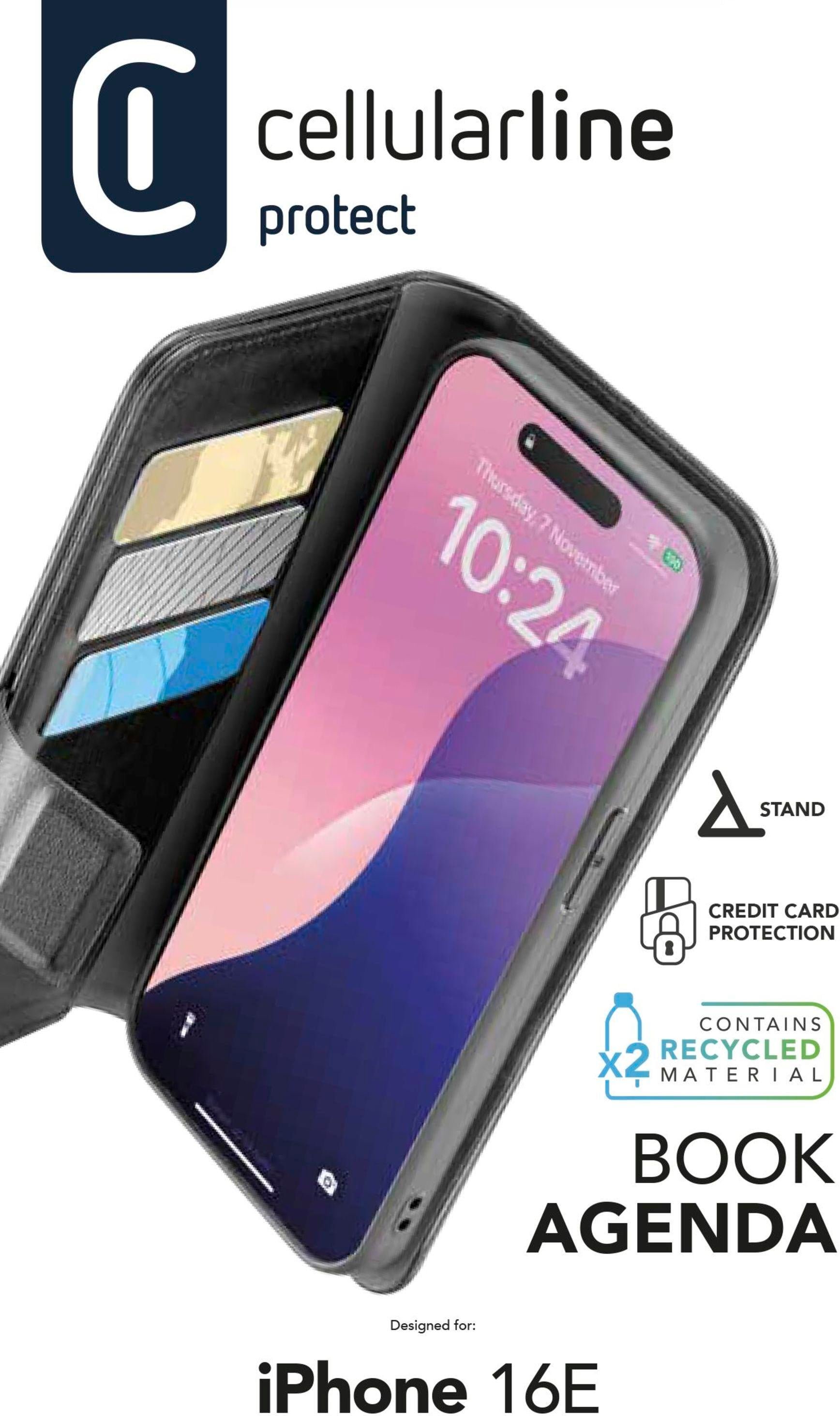 Book Agenda 2 Case für Apple iPhone 16E Black (61086)