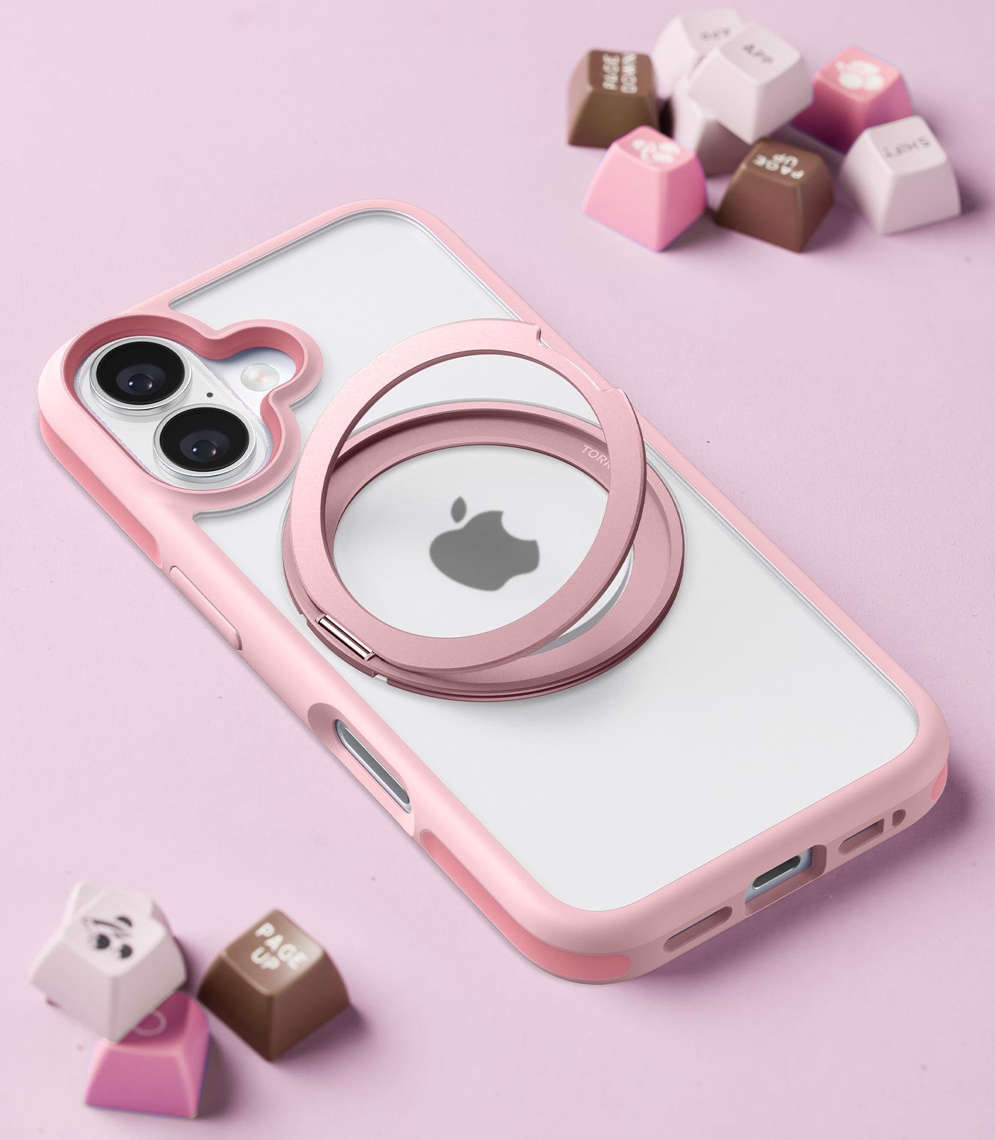 Ostand R Fusion Series für iPhone 16 Pink Handyhülle