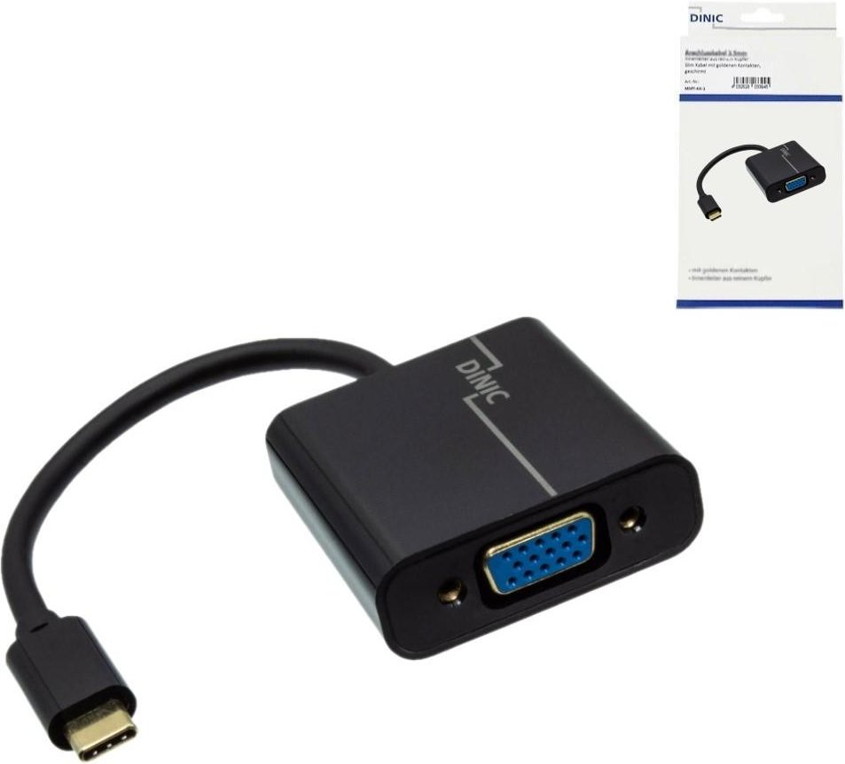 Adapter USB-C 3.1 Stecker / VGA Buchse, Schwarz