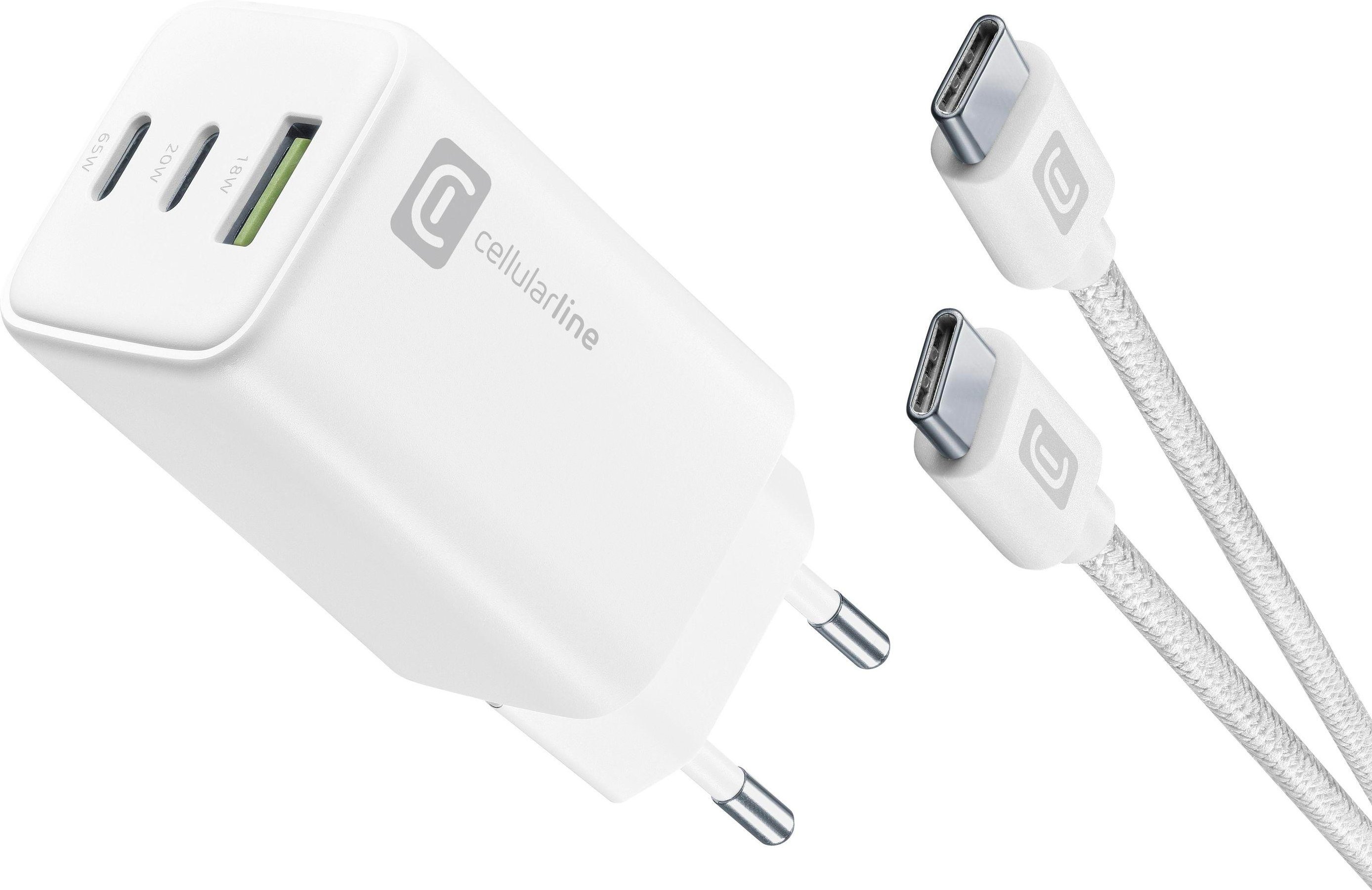 3 Port Multipower Kit 65W Reiselader GaN White (60925) Ladegerät (USB-A + USB-C)