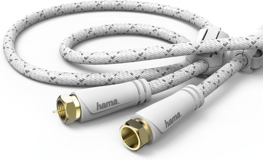 SAT-Anschlusskabel, F-Stecker - F-Stecker, Metall, vergoldet, 1,5 m, 120 dB (00179218)