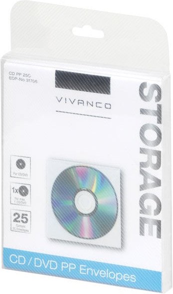 31706 CD/DVD Umschläge, 25er Pack transparent