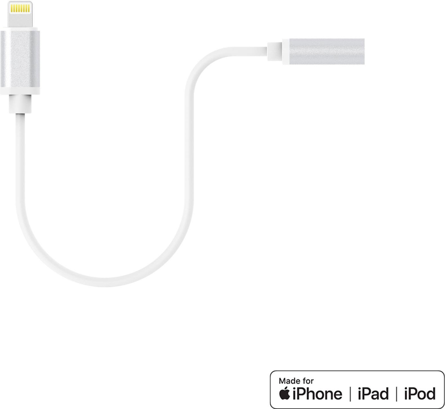 PREMIUM Adapter Lightning auf 3,5 mm AUX MFI-zertifiziert, weiß (214355