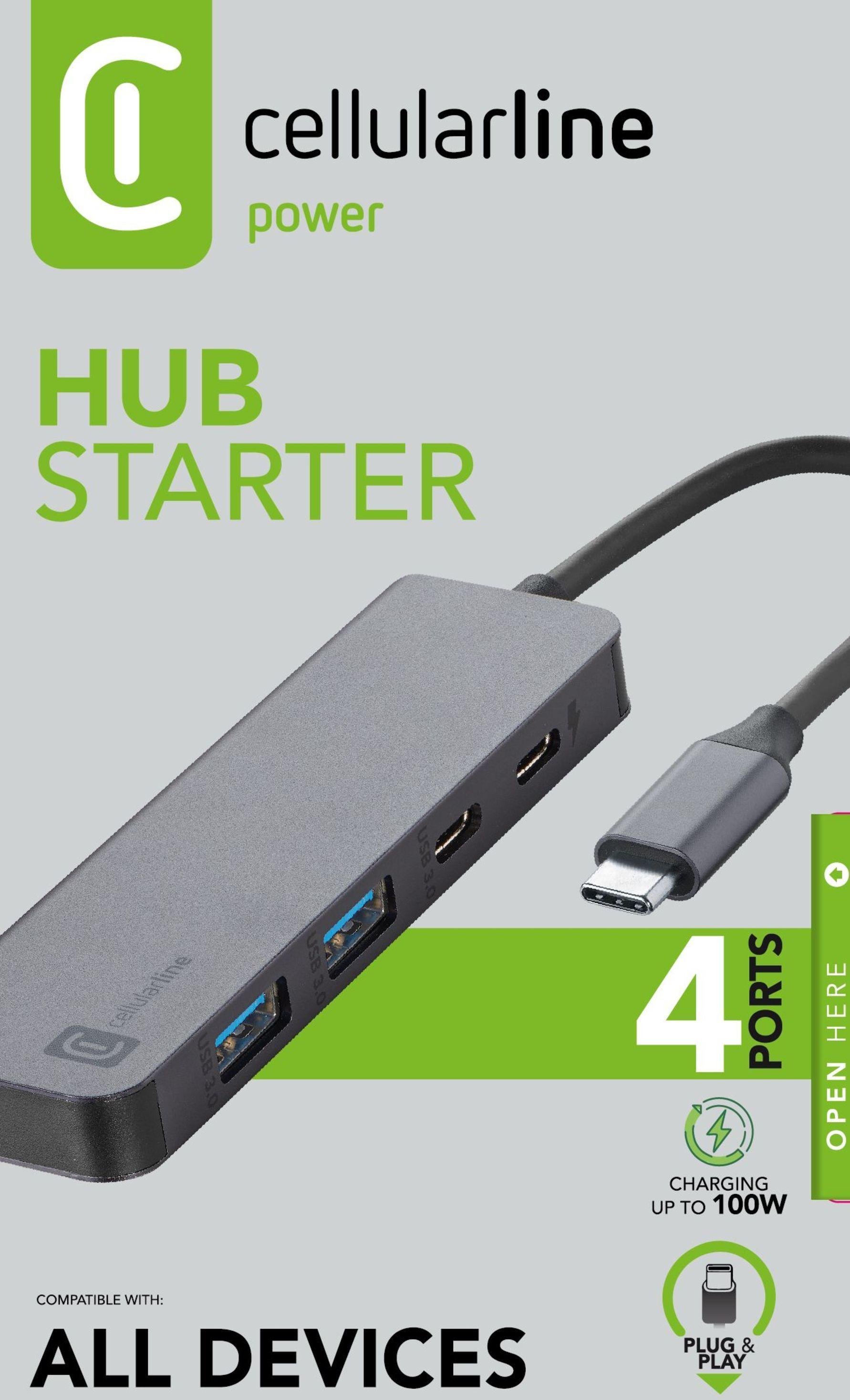 4 Port HUB STARTER Black (61179)