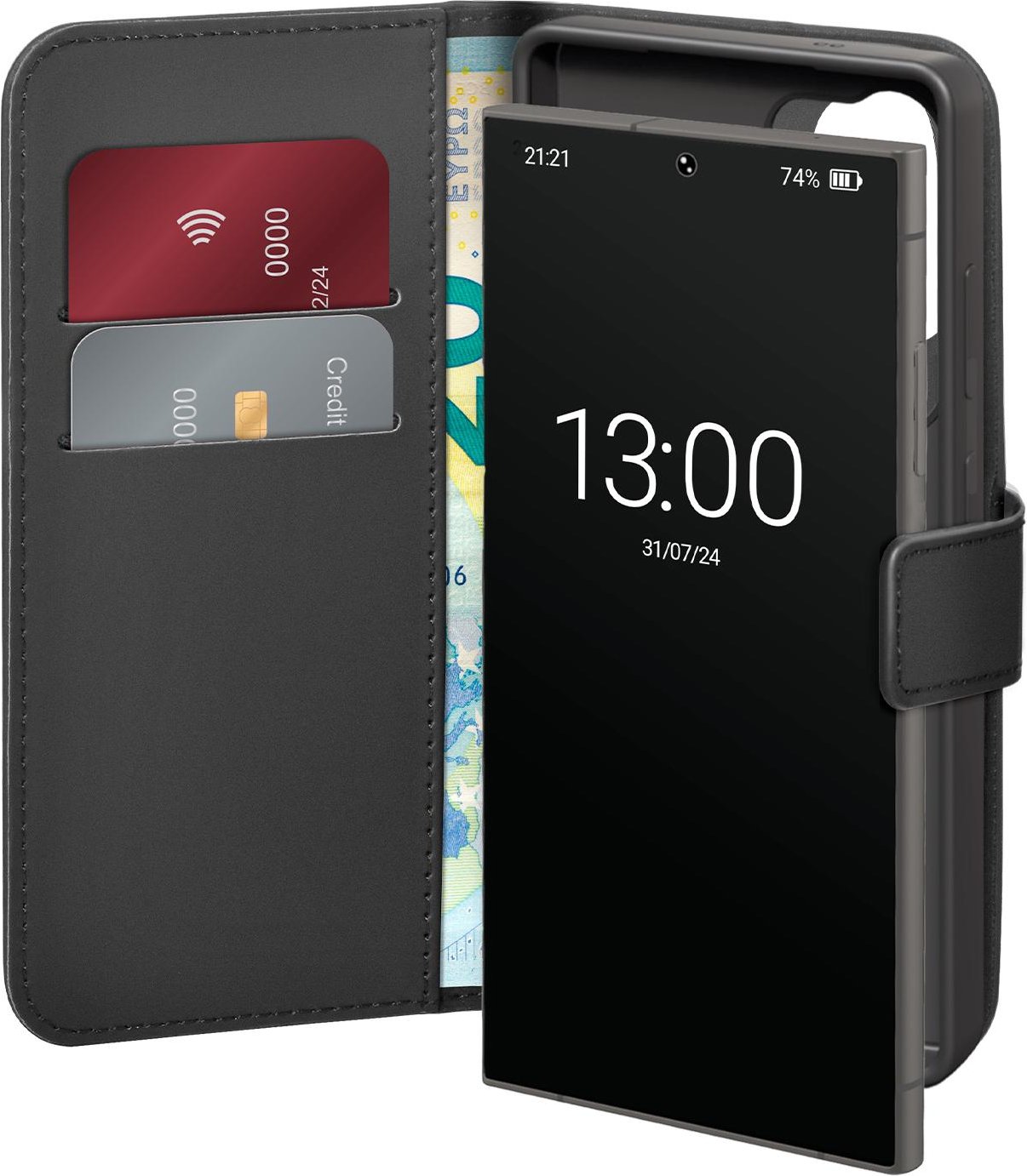 Case Wallet Stand für Samsung Galaxy S25 Ultra, Transparent