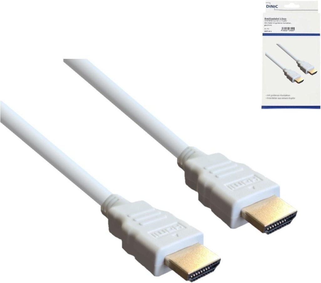 HDMI Kabel 19-pol A Stecker auf A Stecker, High Speed, 2 m, Weiß