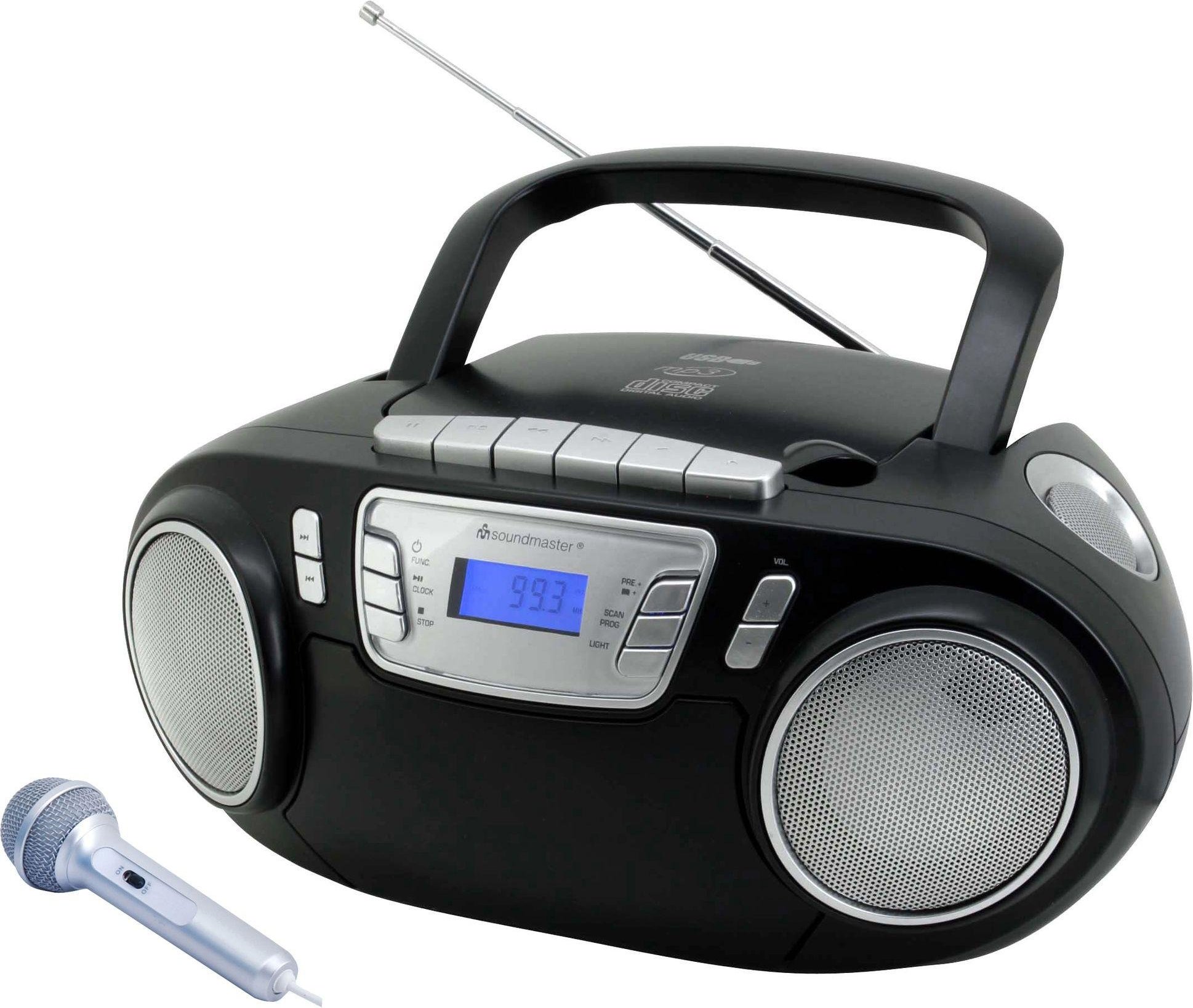 Thumbnail - SCD5800 schwarz Radiorekorder mit CD-Spieler und Kassettendeck