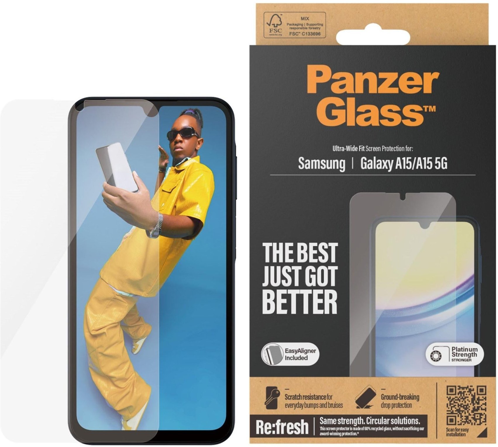 Thumbnail - Displayschutz Samsung Galaxy A15 | A15 5G | Ultra-Wide Fit mit EasyAligner