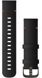 SCHNELLWECHSEL-LEDER-ARMBAND 22mm Schwarz/mit Naht Schnalle in Schiefergrau