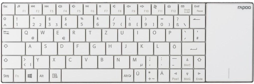Kabellose Touch-Tastatur "E2710", Weiß (00180231)