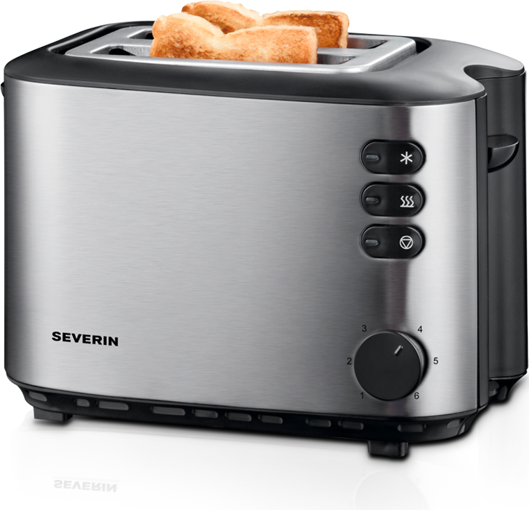 AT 2514 Edelstahl/schwarz Toaster