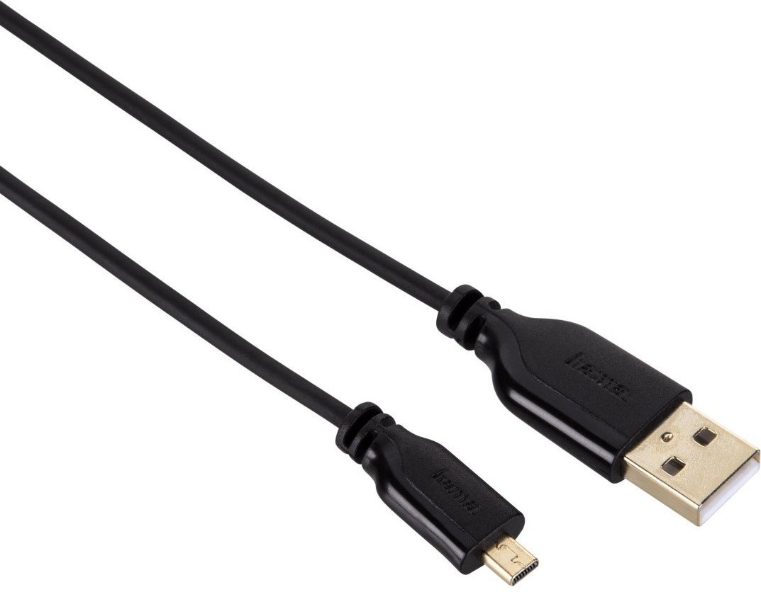 USB-2.0-Anschlusskabel, A-Stecker - Mini-B-St. (B8 Pin), 0,75 m, Schwarz (00074249)