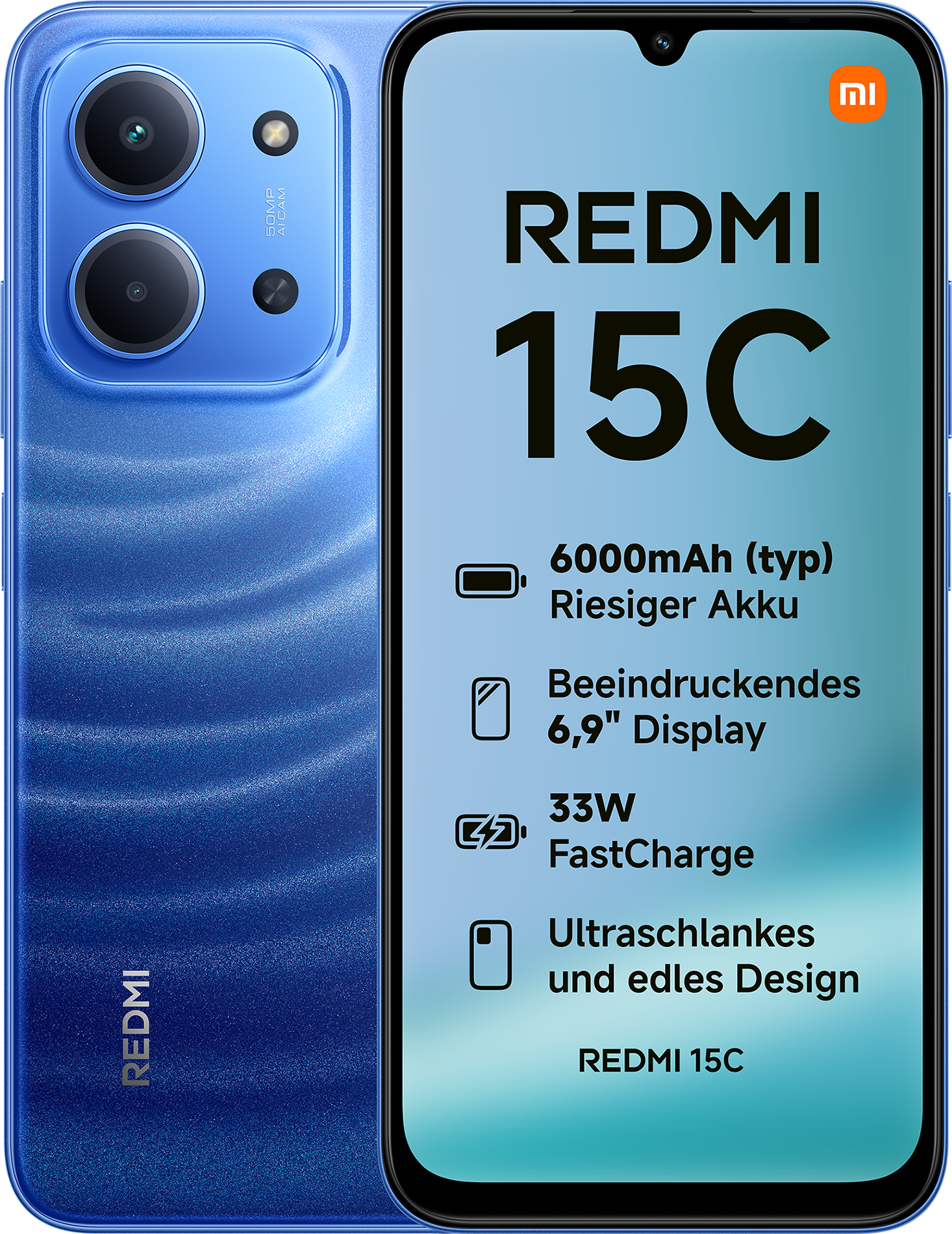 Redmi 15C 4G 4GB+128GB Moonlight Blue Smartphone