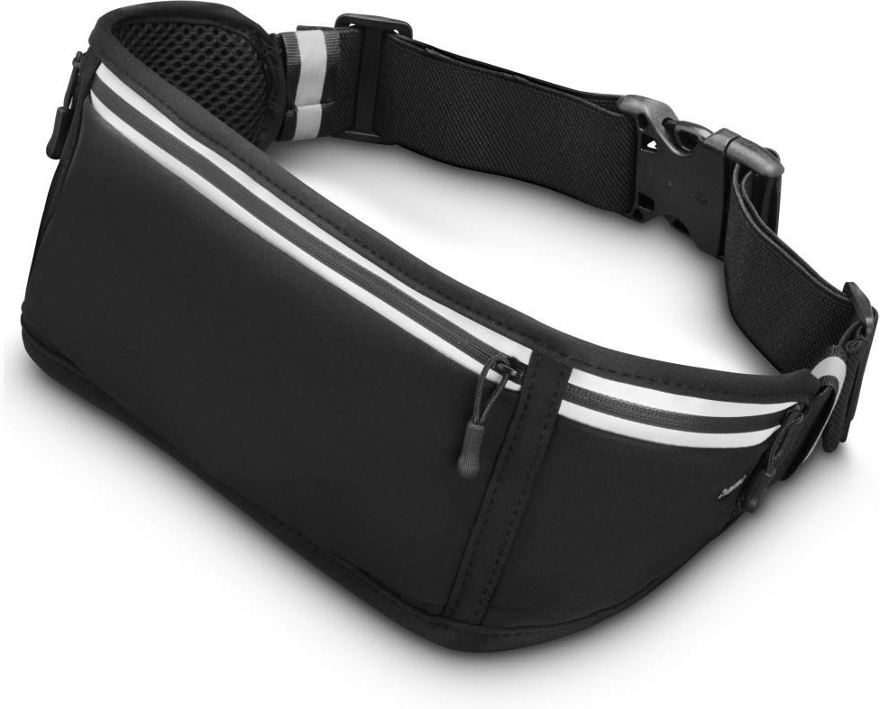 Bauchtasche für Handys, Laufgürtel zum Joggen, reflektierend, Schwarz (00019859)