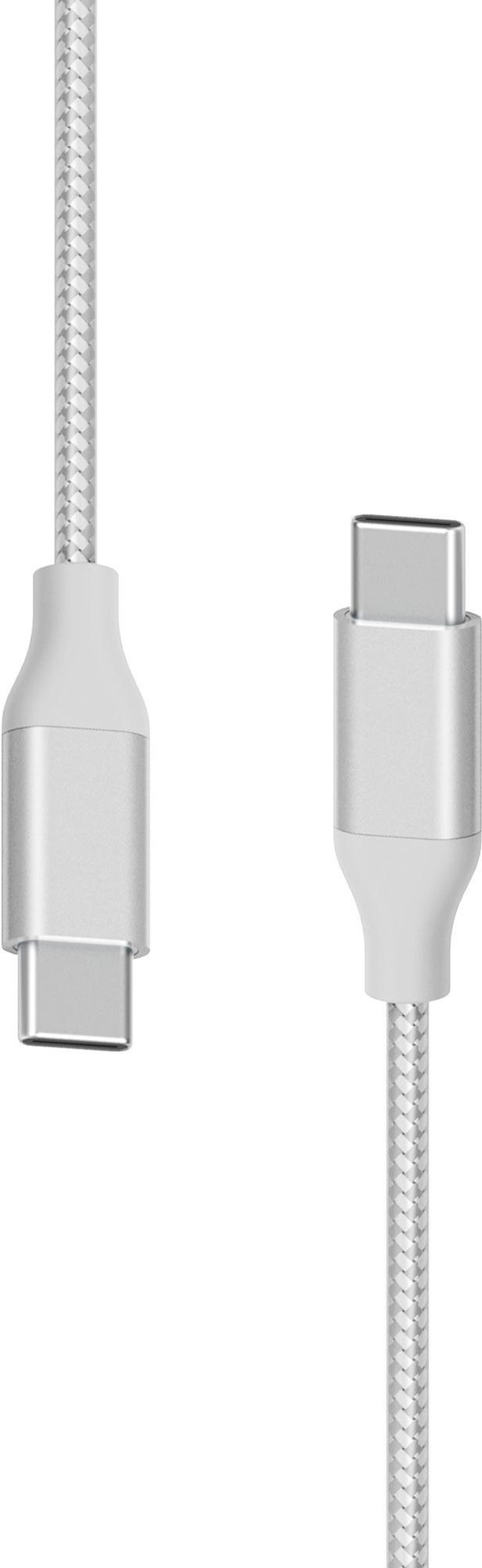 PREMIUM Metallic USB-C-Kabel, 1,5 m, Fast Charging 3A/USB 2.0, Silber