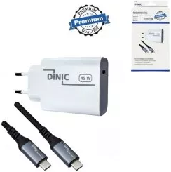 Ladegerät (USB-C) 45W + USB-C auf USB-C Kabel, 2 m, Weiß/Schwarz
