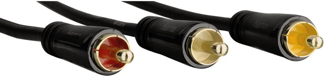 Audio-/Video-Kabel, 3 Cinch-Stecker - 3 Cinch-Stecker, vergoldet, 1,5 m (00122157)