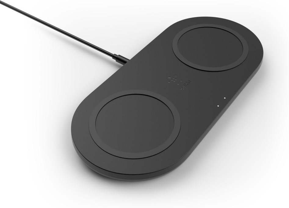 Thumbnail - Drahtloses BOOST CHARGE Ladegerät mit zwei Ladepads, schwarz Qi-Ladegerät