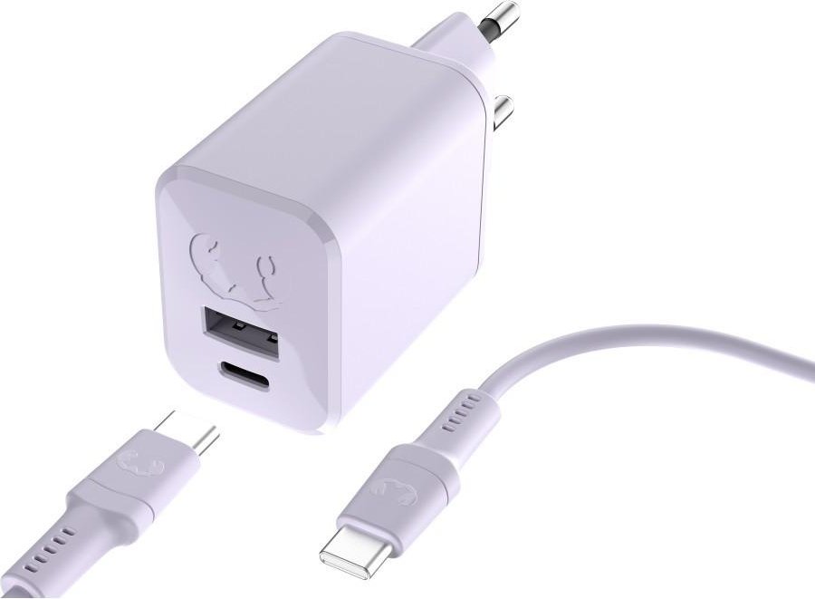 Mini-Charger USB-C und USB-A, PD 45W + USB-C-Kabel 2m, Dreamy Lilac (00220559)