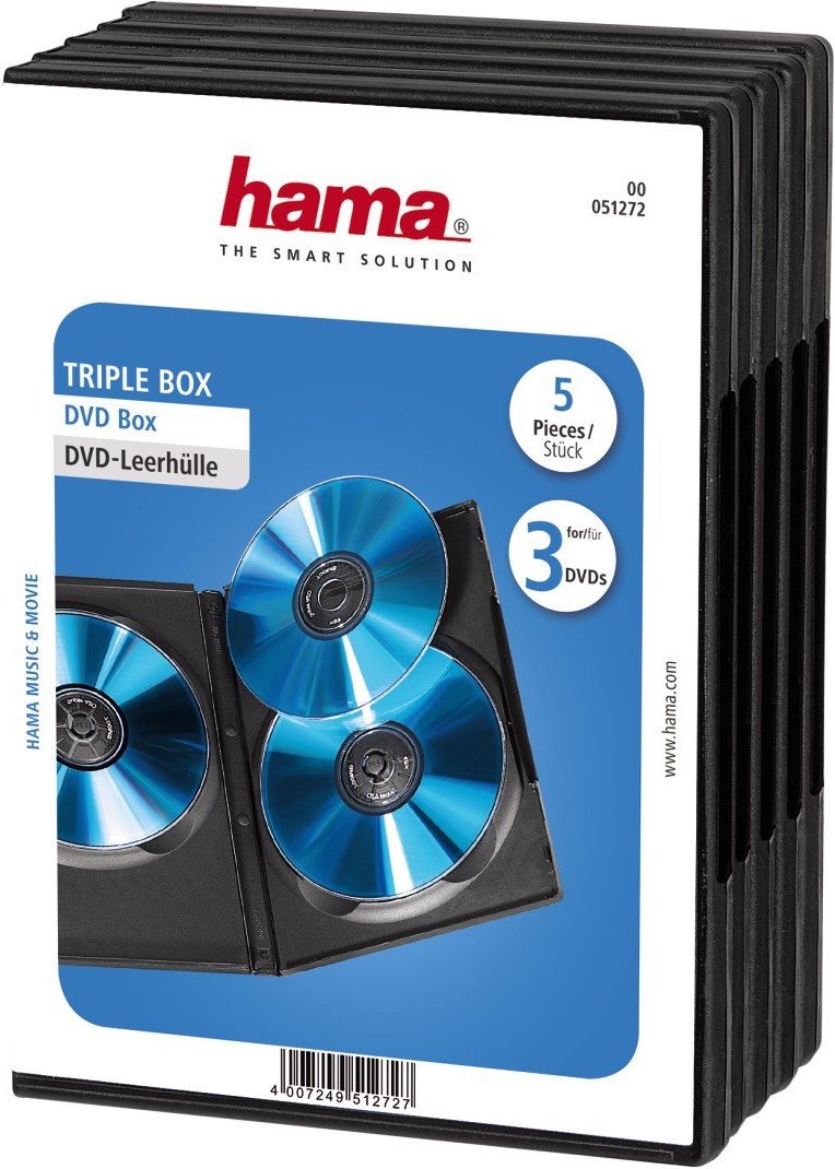 DVD-Leerhülle Triple Box, 5er-Pack, Schwarz (00051272)