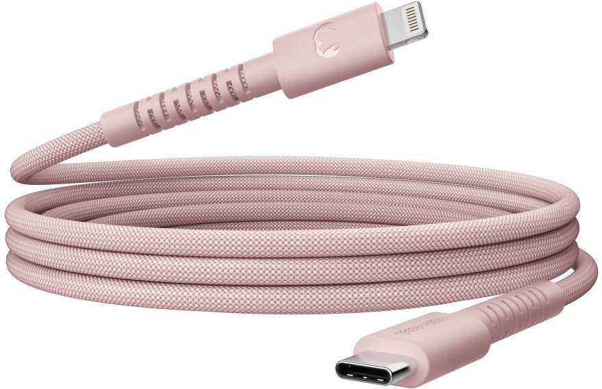 USB-C zu Lightning silicone geflochtenes Kabel "FlexWave" 2m, Pastel Pink (00231906)