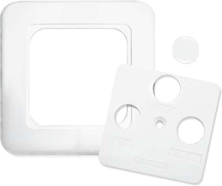 ADE/ADRS 532 Abdeckplatte und -rahmen 2-/3-Loch weiß