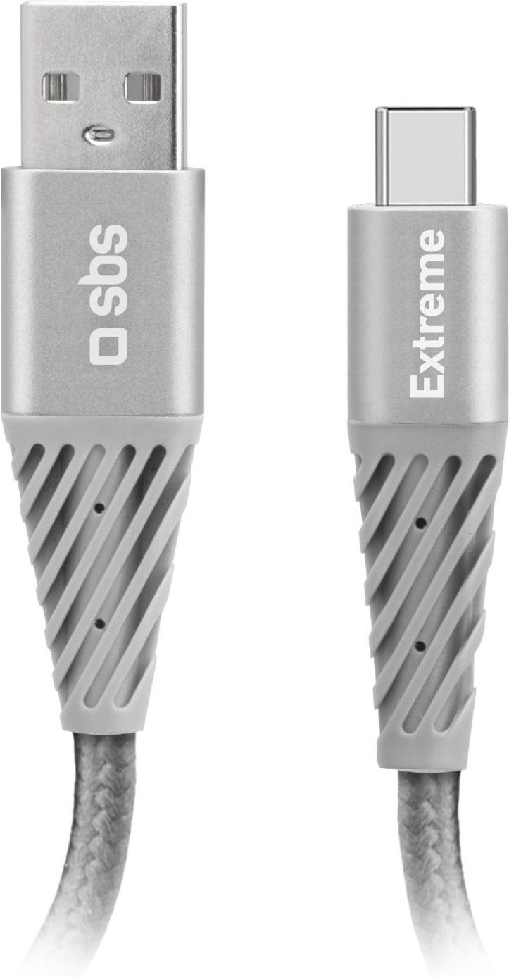 Aramidfaserkabel, USB-A auf USB-C, 1,5 m, Silber