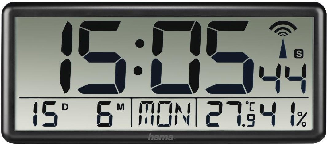 Thumbnail - Digitale Funkwanduhr "Jumbo", Schwarz (00186352)