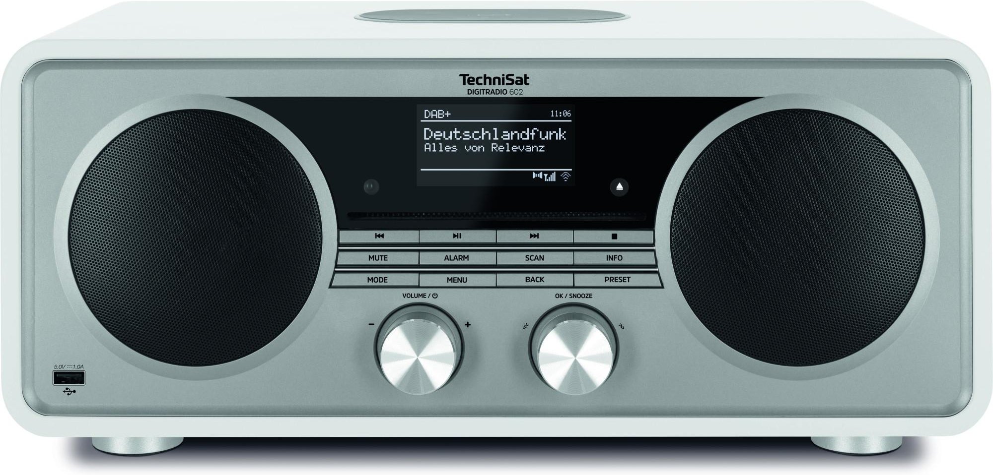 DIGITRADIO 602, Weiß/Silber DAB+ Internetradio mit CD-Player
