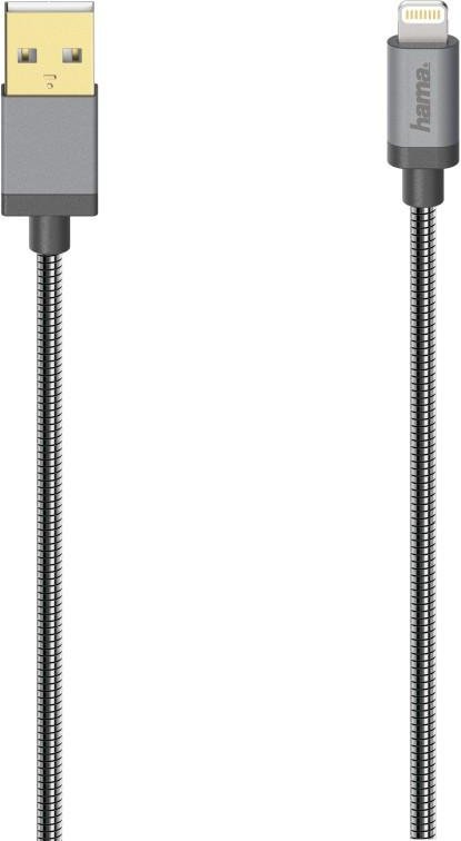 USB-Kabel für iPhone/iPad mit Lightning Connector, USB 2.0, Metall, 0,75 m (00200501)