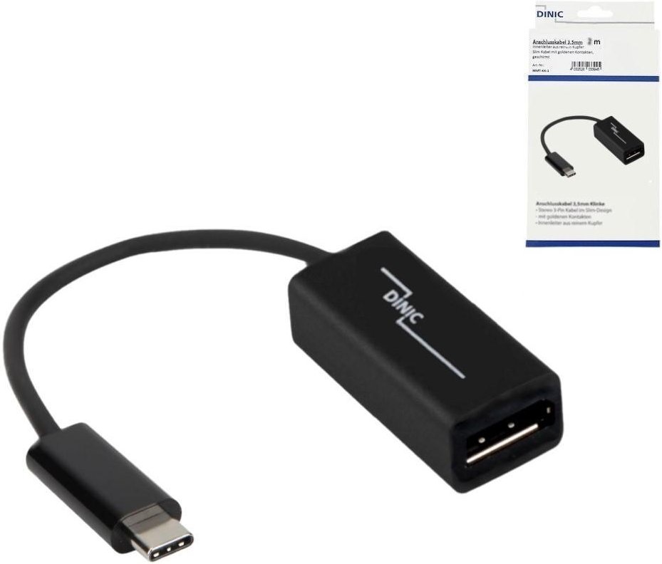 USB-C auf DisplayPort Adapter, 4k bei 60Hz, USB 3.1, USB Stecker auf DP Buchse, Schwarz