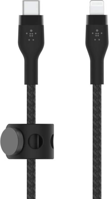 PRO Flex Lightning/USB-C Silikon-Kabel 1m schwarz