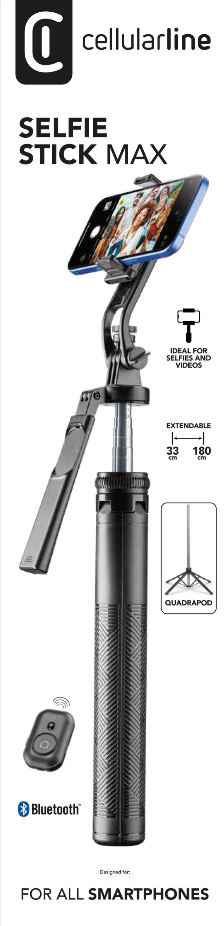 Bluetooth Selfie Stick Max Schwarz (61148)