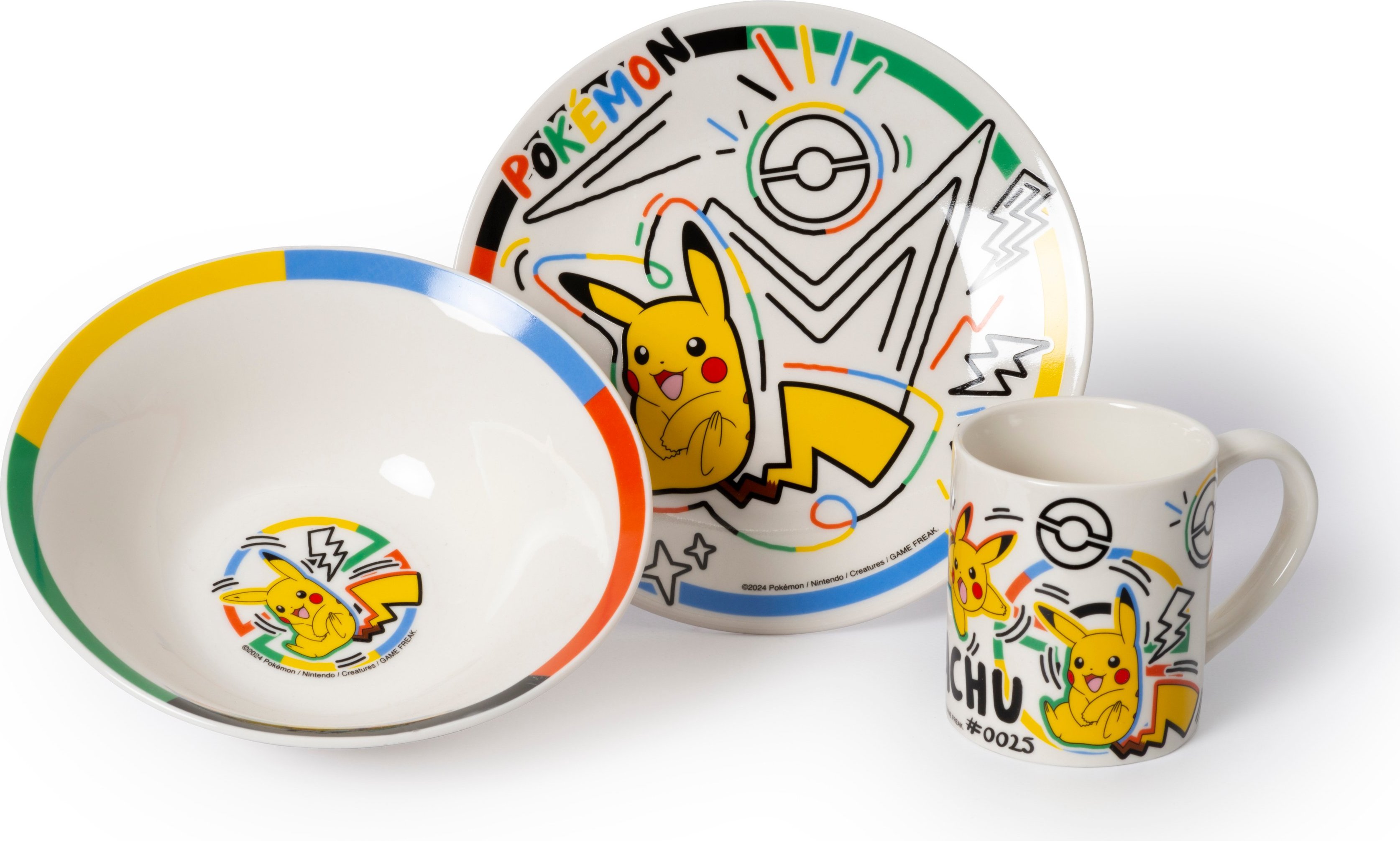 Pokémon Rainbow Pikachu Set Frühstücksset