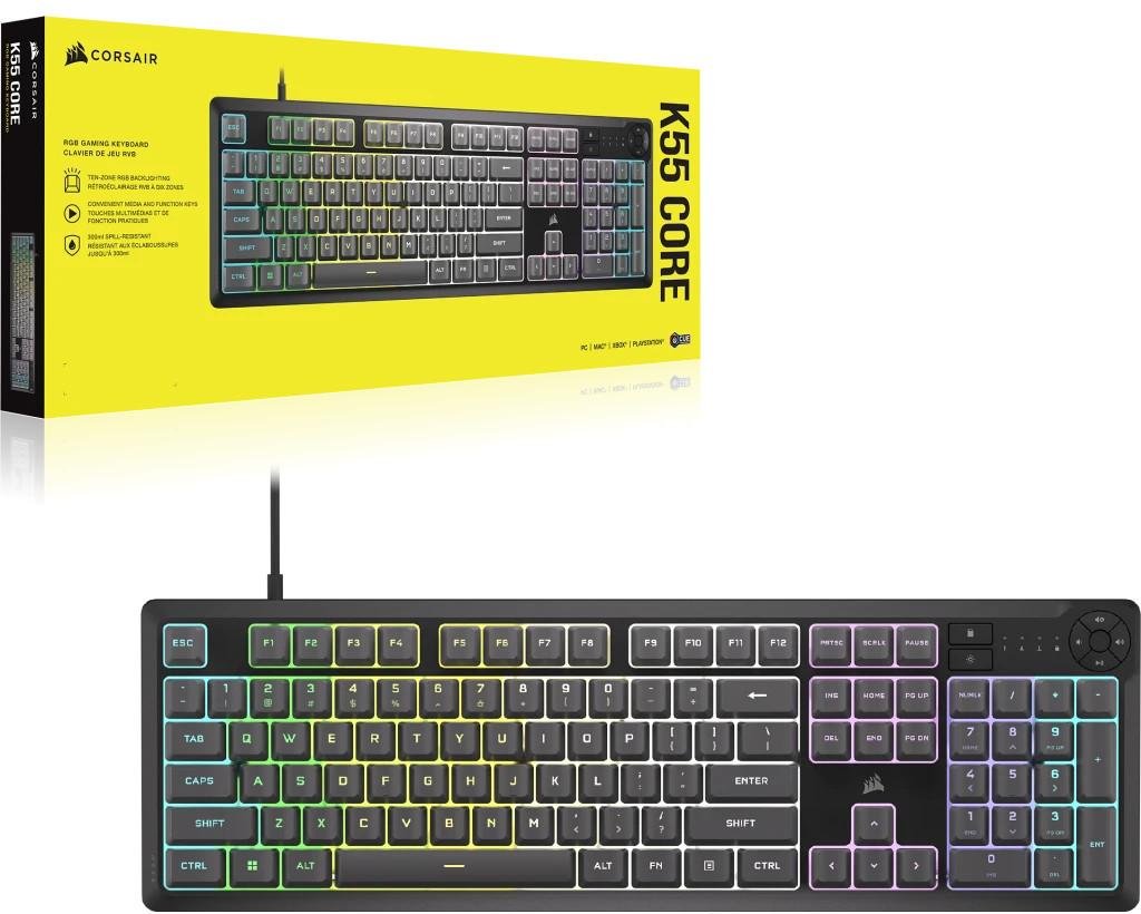 K55 CORE RGB Gaming-Tastatur, Grau