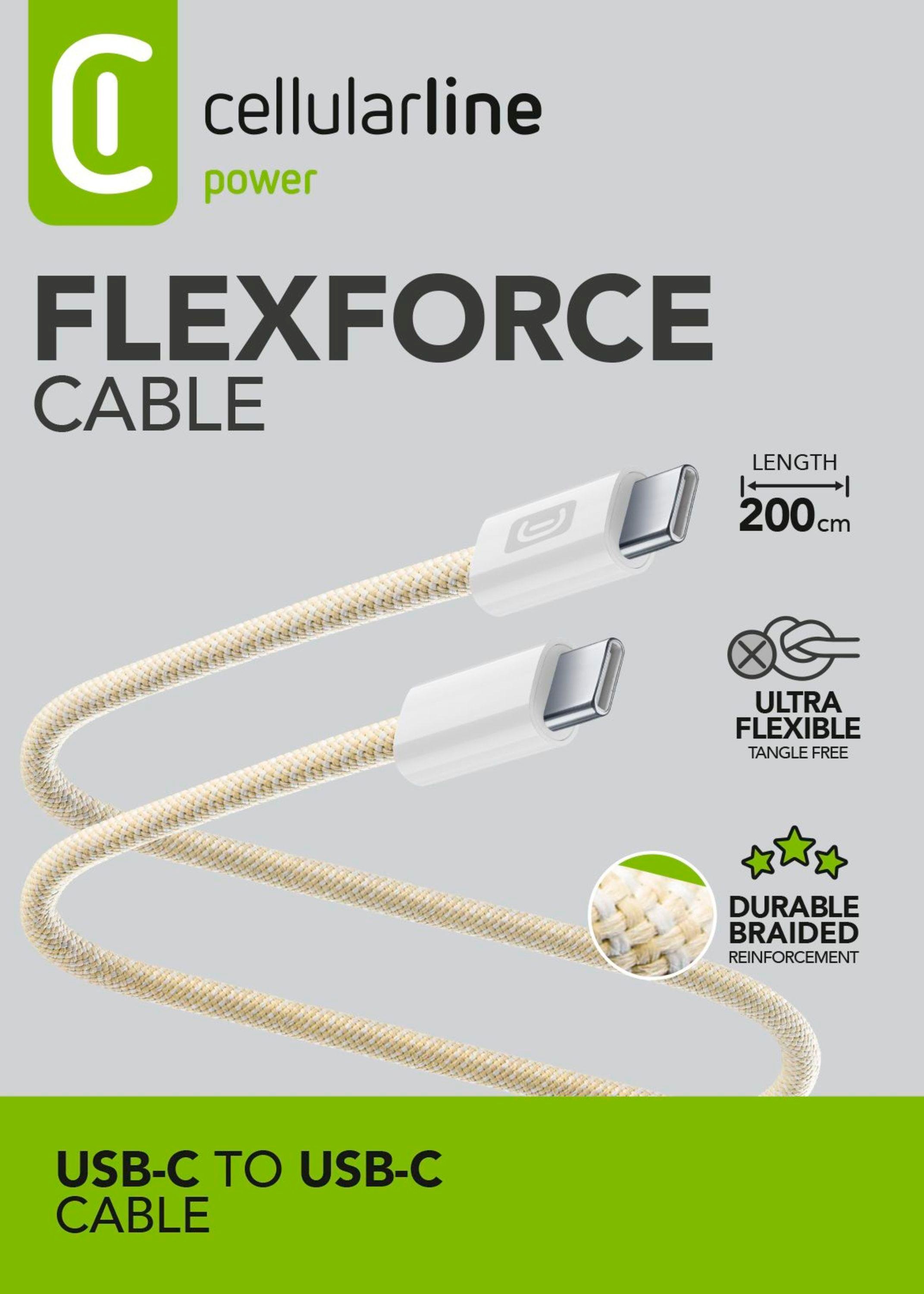 Flexforce Data Cable 2 m USB Typ-C/ Typ-C gelb