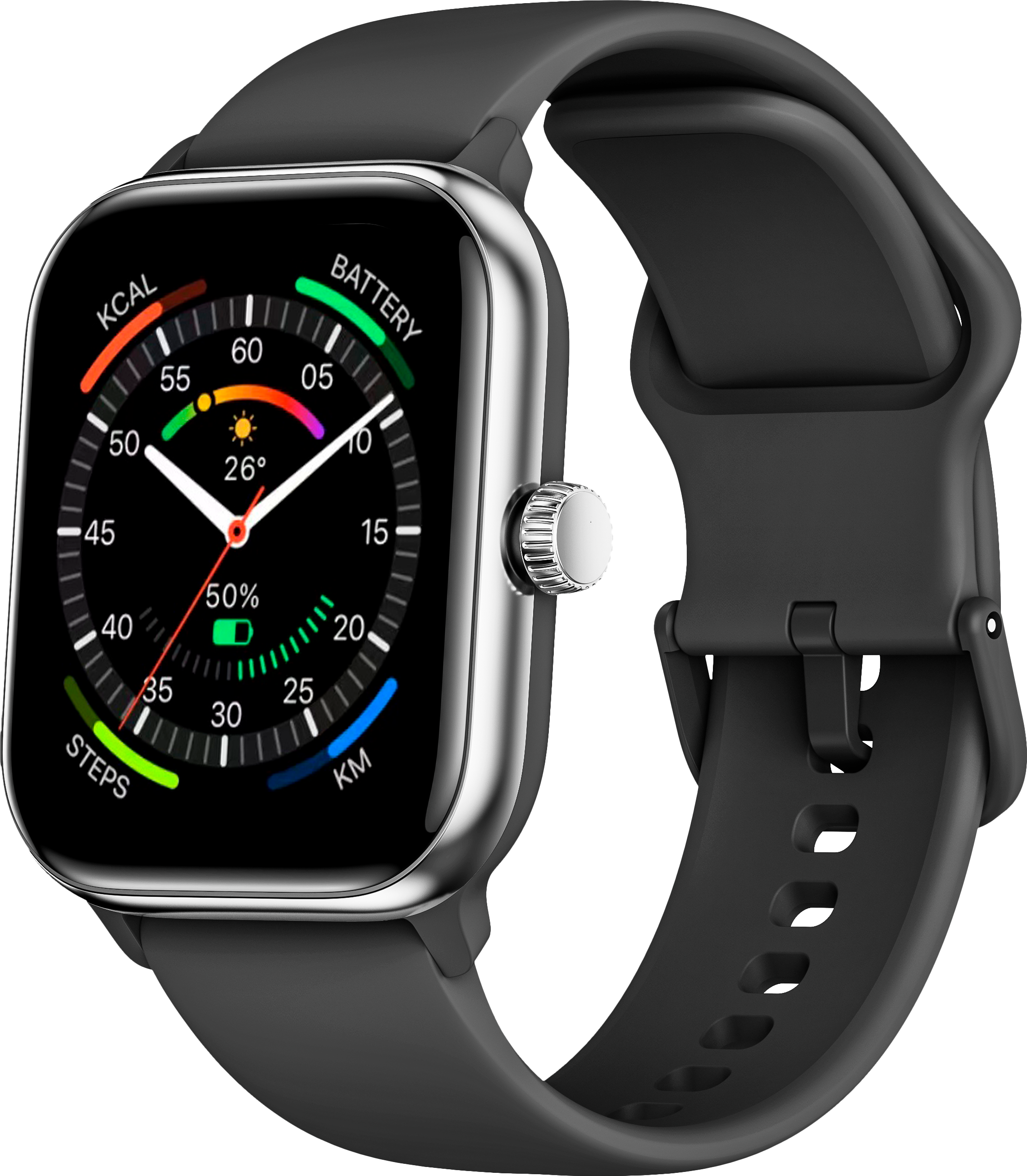 Watch 201, Black Silver Smartwatch